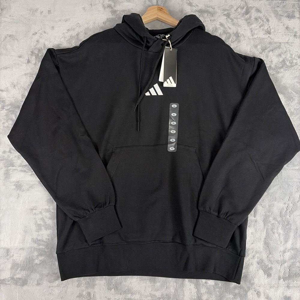 Adidas Hooded Sweatshirt Fleece Essentioals Cozy Black JE3807 Size XL NWT